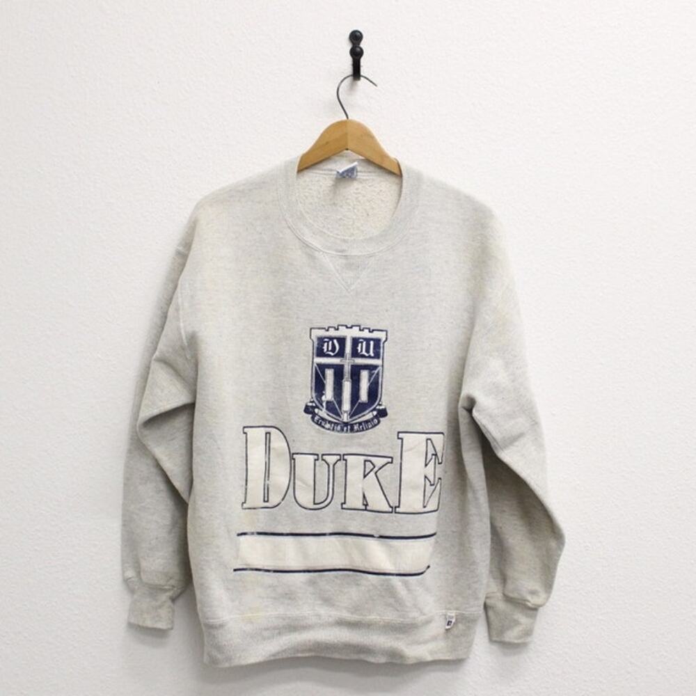 Vintage 90s Duke Blue Devils University Gray Sweatshirt XL